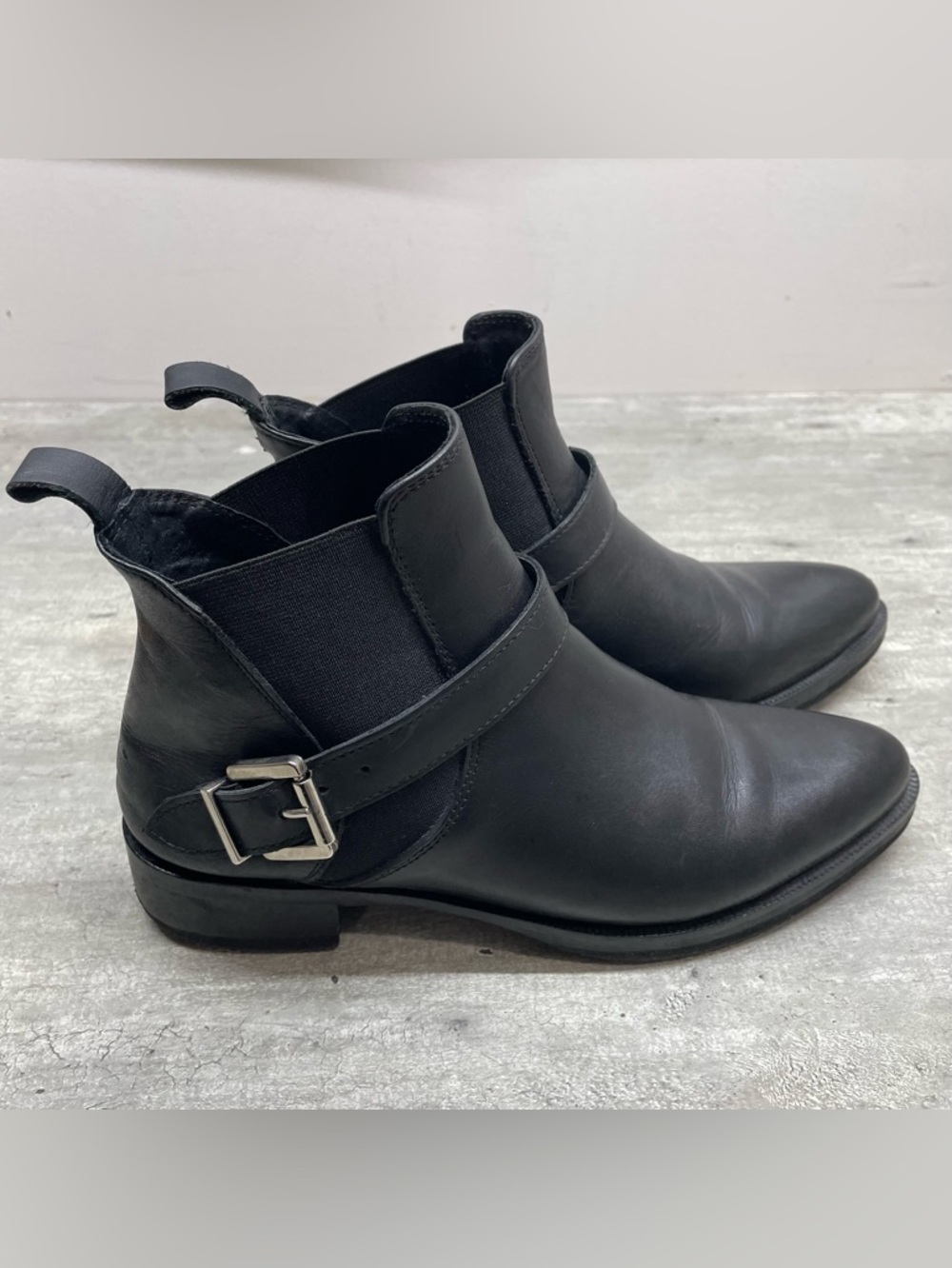 Lemovelle Ankle Boots Women 36 Black ‎ Leather Buckle Strap Made in Italy